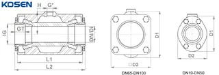 Aluminum Alloy Pinch Valve Technical Drawing