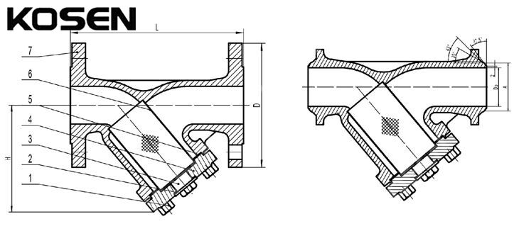 Y Strainer Structural Diagram