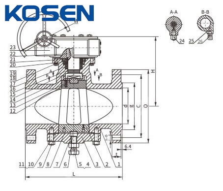 Inverted Type Plug Valve Structural Diagram
