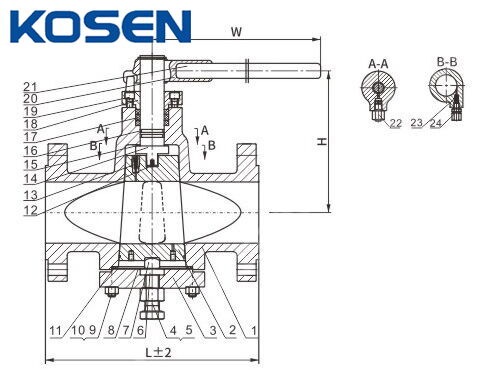 Pressure Balanced Lubricated Plug Valve Structural Diagram