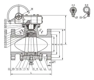 Carbon Steel Lubricated Plug Valve Structural Diagram