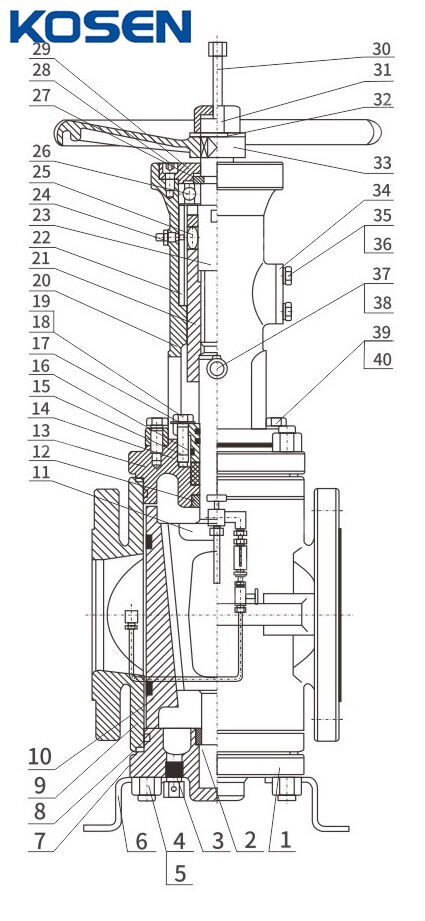 DBB Twin Seal Orbit Plug Valve Structural Diagram