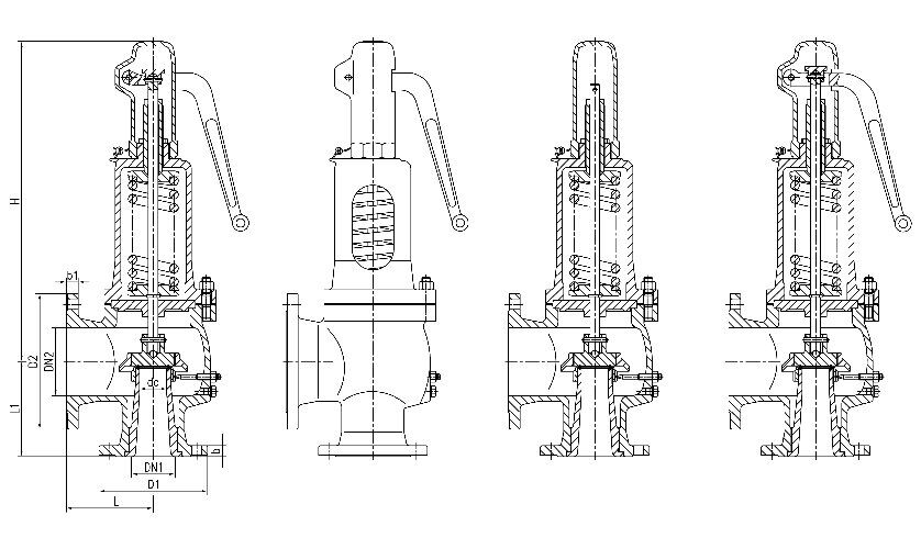 DIN Safety Relief Valve Structural Diagram
