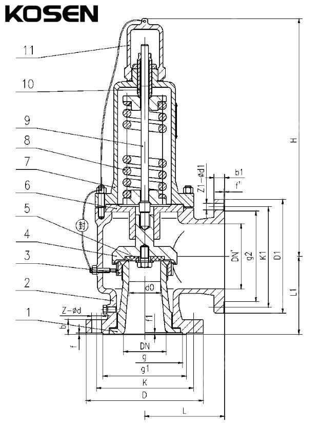 LNG Safety Valve Structural Diagram
