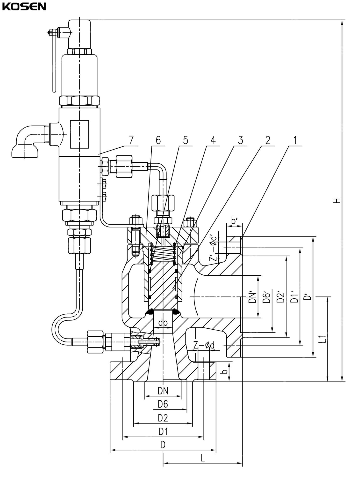 Pilot Operated Safety Valve Structural Diagram