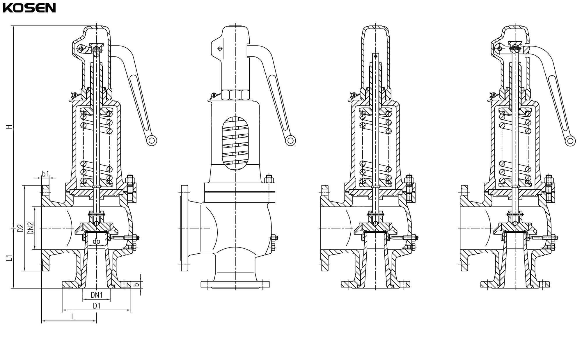 Spring Loaded Safety Valve Structural Diagram