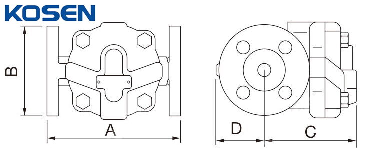 ASTM A216 WCB Ball Float Steam Trap Structural Diagram