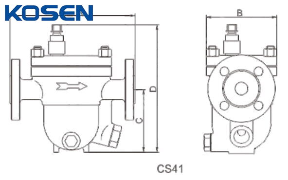 CS41H Free Float Ball Steam Trap Structural Diagram