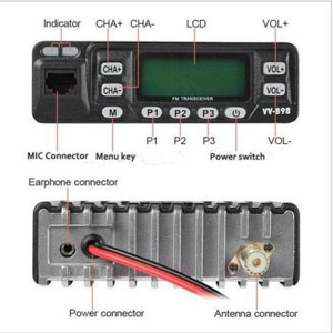Dual Display Mini FM Radio Transceiver TC-898UV