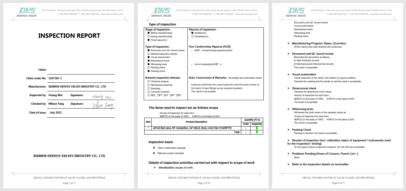 Inspection Report One