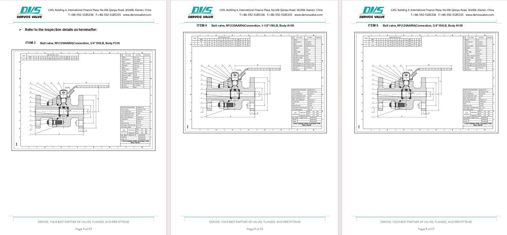 Inspection Report for Floating Ball Valve