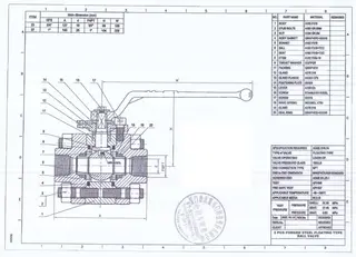Technical Drawing for Ball Valve