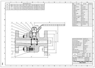 Technical Drawing for Floating Ball Valve