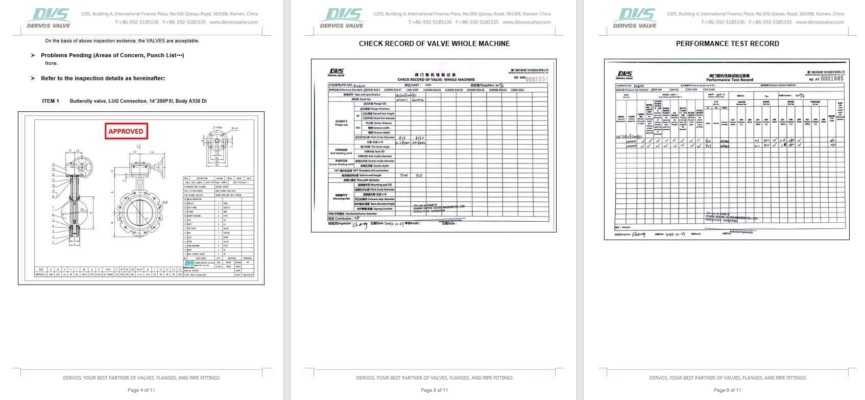Inspection Report for Concentric Butterfly Valve