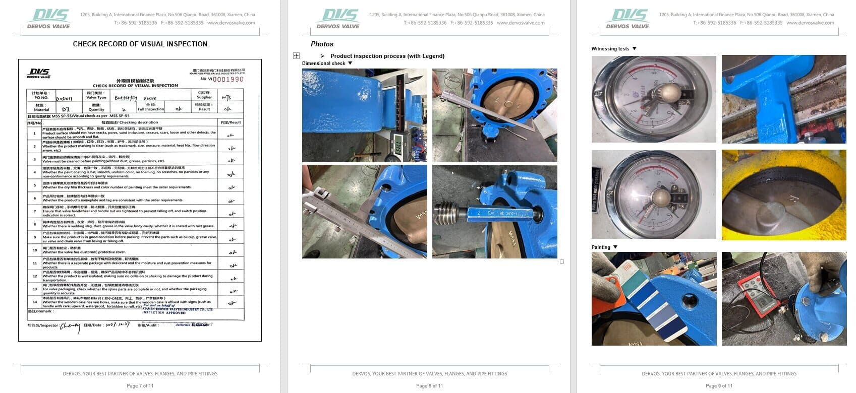 Inspection Report for Concentric Butterfly Valve
