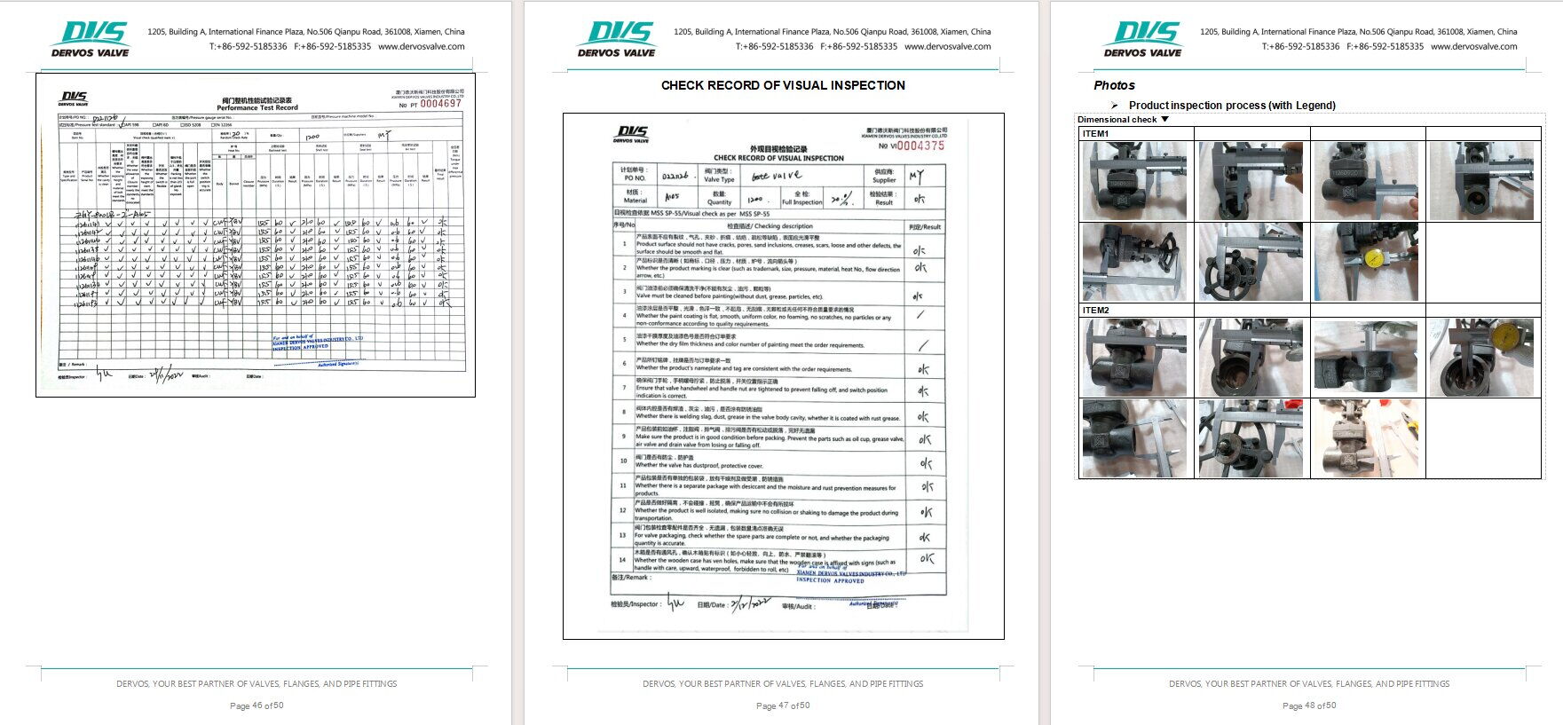 Inspection Report for Gate Valve