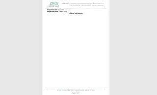 Inspection Report for Globe Valve