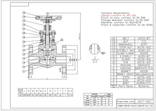 Technical Drawing for Globe Valve