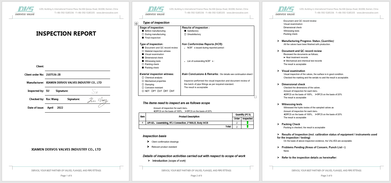 Inspection Report One