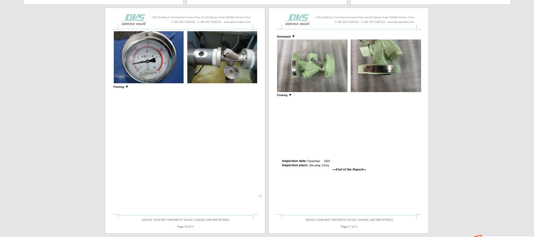 Inspection report