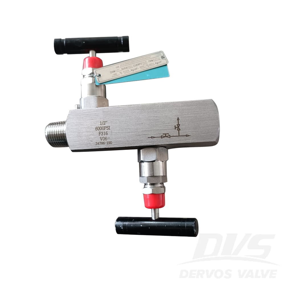 ASTM A182 F316 Needle Valve, ASME B16.34, 6000 PSI, 1/2 Inch