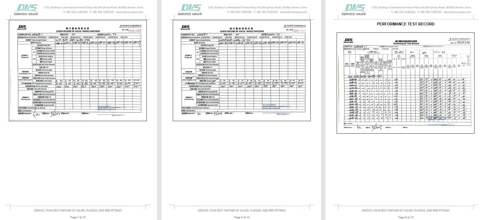 Inspection Report for Needle Valve