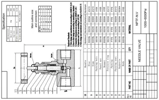 Needle Valve tech drawing