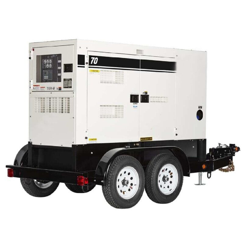 56kW 70kVA Diesel Generator Set, Isuzu 4JJ1X, Trailer Mounted