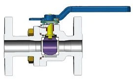 2-Piece Integral Flanged Ball Valve, ASTM F316L, Class 800, 1 Inch