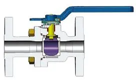 2-Piece Integral Flanged Ball Valve, ASTM F316L, Class 800, 1 Inch