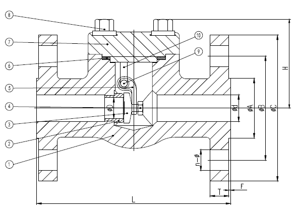 Stainless Steel Swing Type Check Valve, NPS 1/2, 150 LB, RF Flanged