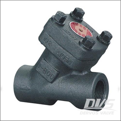 Y Forged Steel Check Valve, ASTM A105N, Class 800, 1 Inch, API 602