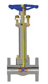 Integral Flanged Cryogenic Gate Valve, F304L, Class 150, 3/4 Inch
