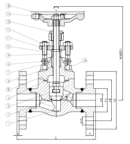 Forged Full Port Globe Valve, ASTM A105, 1/2-2 Inch, 150 LB
