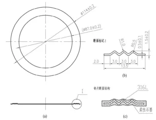 Composite Gasket Size and Structure (Graphite Thickness d=0.6mm)