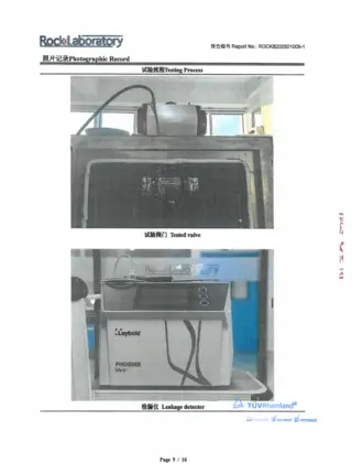 Photographic Record of Pneumatic Ball Valve under Fugitive Emission Test