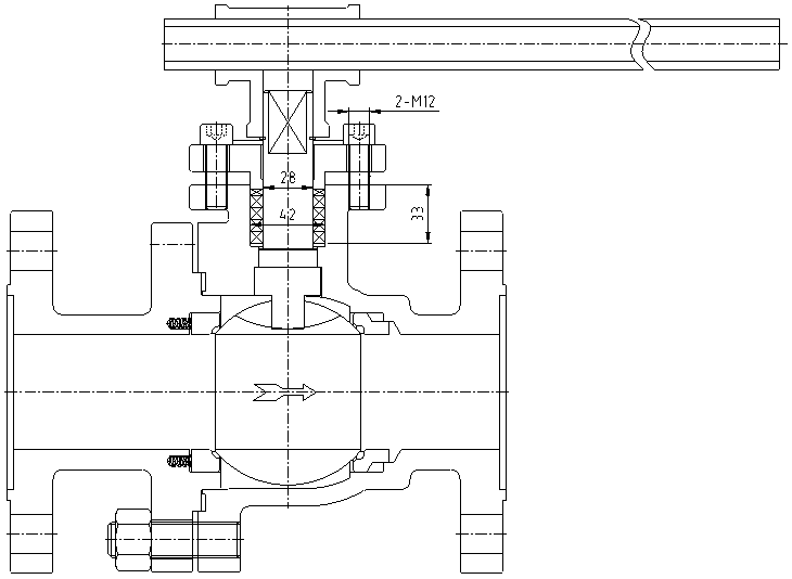 4-Inch Metal-Seated Floating Ball Valve Design Drawing