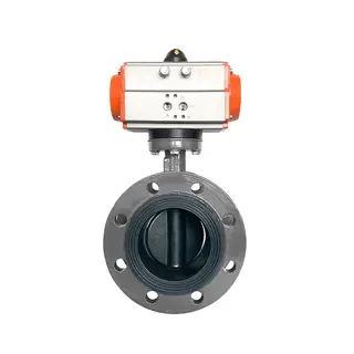 Pneumatic Actuated Butterfly Valve, Cast Steel, 2-80 Inches