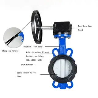 Rubber-Sealed Wafer Butterfly Valve, Ductile Iron, 2-60 Inch