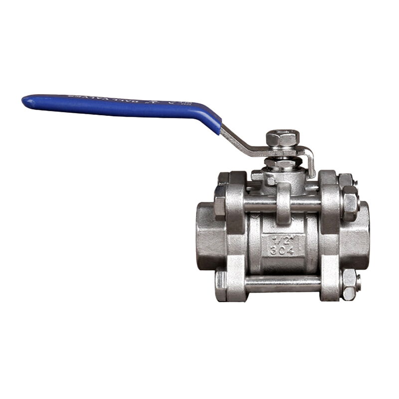 3-piece Threaded Ball Valve, ASME B16.34, SS 304, 1/2 Inch
