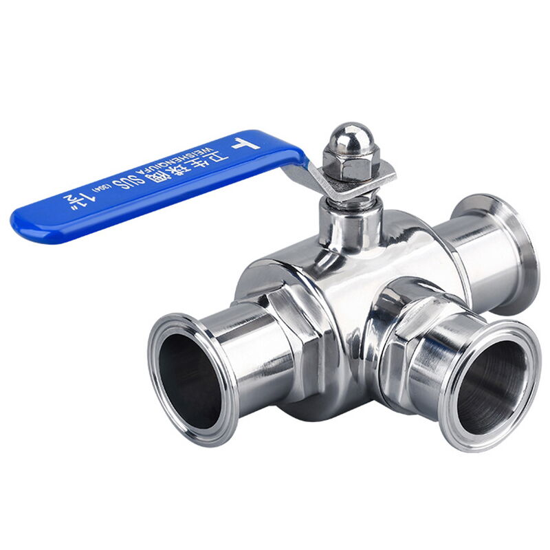 Quick-assembly 3-way Ball Valve, SUS 304/316, DN19-DN102
