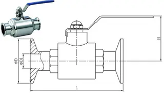 Sanitary Ball Valve Design Drawing