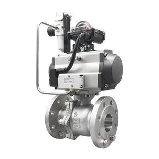 Pneumatic Actuated Ball Valve, A351 CF8, DN65, PN16, Flanged