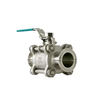 3-piece Tri-Clamp Ball Valve, A351 CF8, 1-1/4 Inch, 1000 WOG