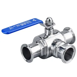 Quick-assembly 3-way Ball Valve, SUS 304/316, DN19-DN102