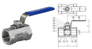 One Piece Ball Valve Design Drawing