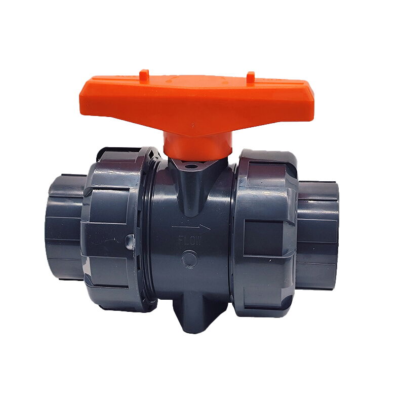True Union Ball Valve, UPVC, 1-1/2 IN, 150 PSI, Rubber Sealed