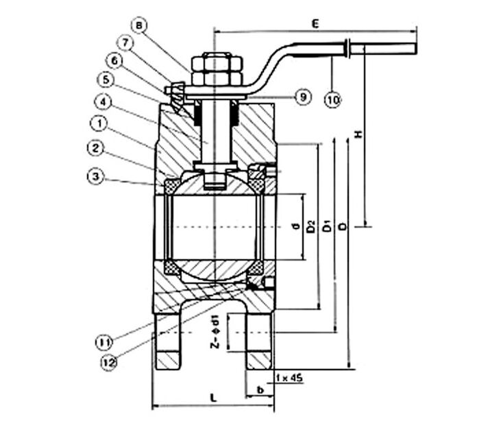 Wafer Type Ball Valve Design Drawing
