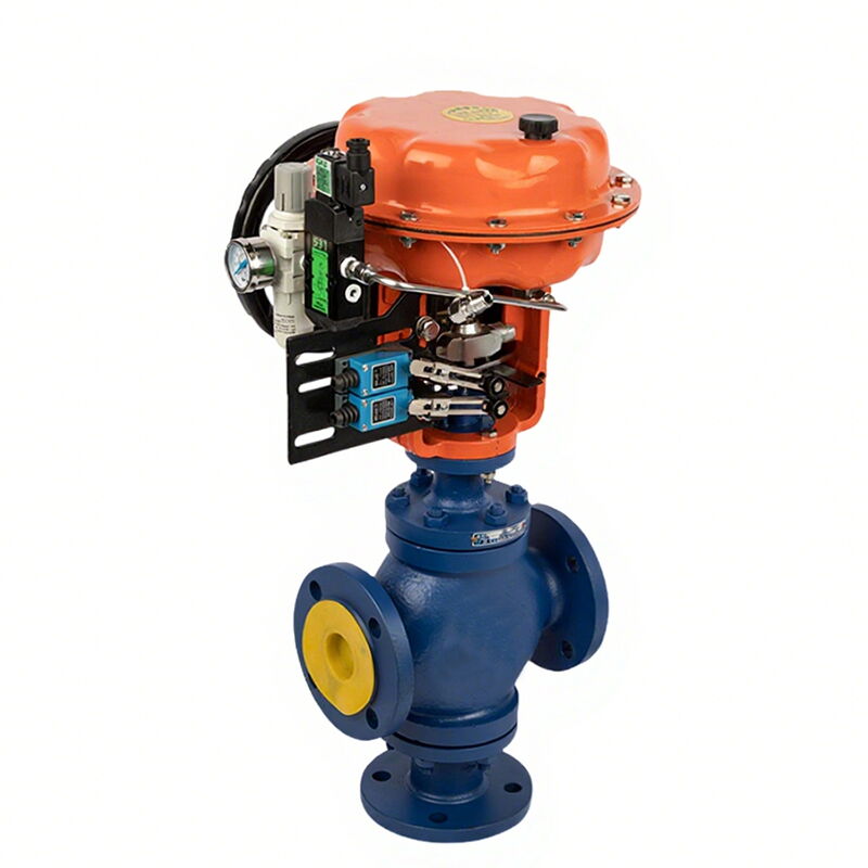 ASTM A216 WCB 3-Way Control Valve, DN50, PN16, Pneumatic, RF