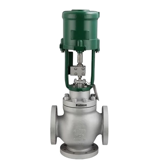 Electric 3-way Control Valve, WCB, 4 IN, CL300, Double Seated